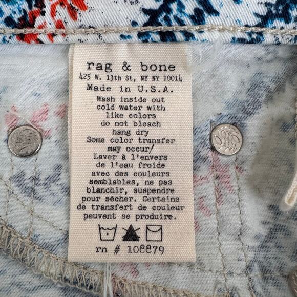 Rag & Bone Legging Jeans Women's Size 27 Abstract Print Surf Knit Skinny Stretch - Picture 6 of 11